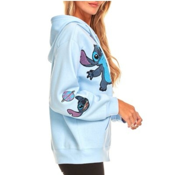 Womens Disney Stitch Full Zip Up Hoodie - Picture 6 of 10